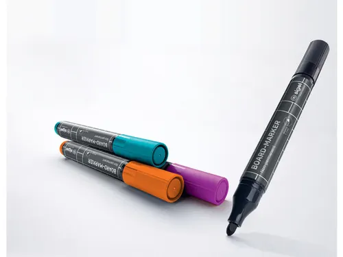 Whiteboardstift Sigel 2-3mm rond assorti zwart/cyan/magenta/oranje