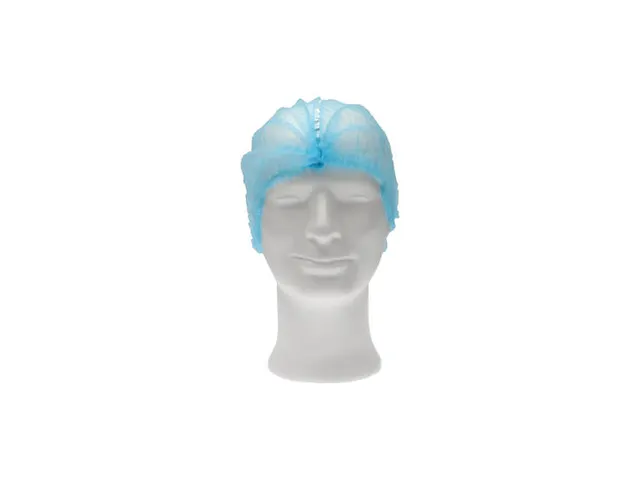 Haarnet Pp Non Woven Clip Cap Blauw 58cm 2-elastiek Detectable 1000 St