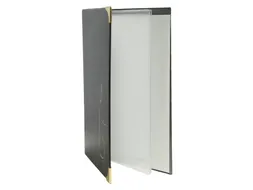 Wijnkaart Securit 4 tas zwart A4 lederlook