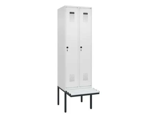 locker met bank,voor scheiding van kleding,HxBxD 2120x600x815mm,2vak