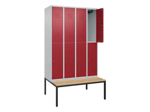 Dubbeldekse dekenkist,HxBxD 2120x1200x815mm,4x2vak.,vak B 300mm