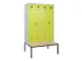 locker met bank,voor scheiding van kleding,HxBxD 2120x1200x815mm,4vak