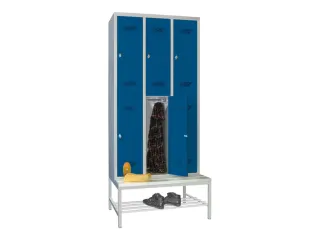 banklocker,dubbeldeks,HxBxD 2150x900x800mm,RAL7035,front RAL5010 - 1