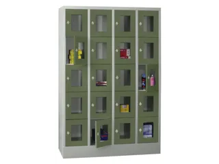 lockerkast,HxBxD 1850x1200x500mm,4x5vakken,RAL7035,front RAL6011 - 2