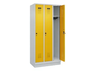 locker,HxBxD 1950x900x500mm,3vak,vak B 300mm,draaigrendel,sokkel - 2