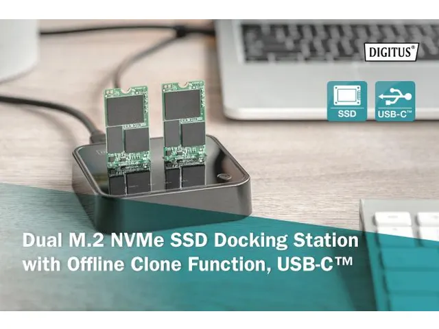 Dual M.2 NVMe SSD Docking Station met offline kloonfunctie USB-C