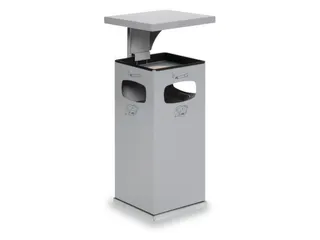 Combi-Asbak Staalplaat Zilver 950x500x500mm 3 Inworpopeningen - 1