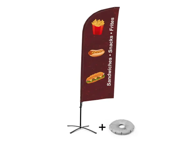 Horecavlag Alu Wind complete set Sandwiches kruisvoet Zwart