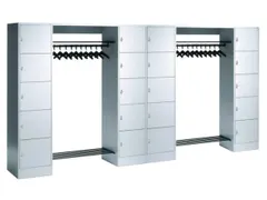 locker met kapstok,HxBxD 1950x3720x480mm,romp RAL7035,front RAL7035