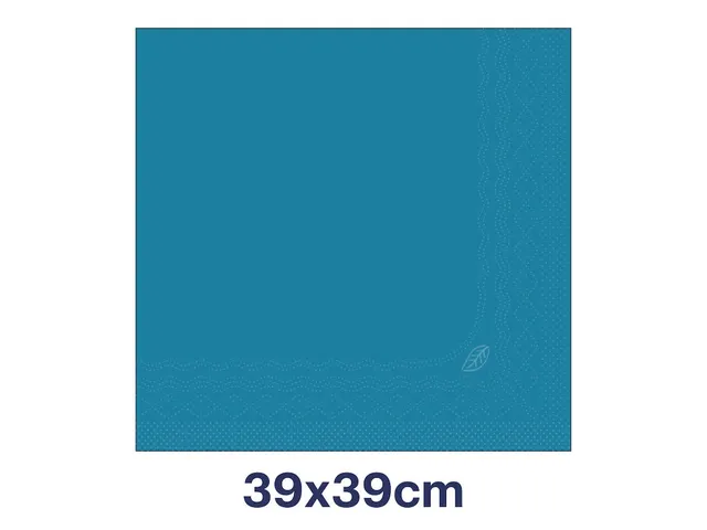 Serviette Tork Dinner 477906 Advanced Pli 1/4 Bleu-vert 39x39cm