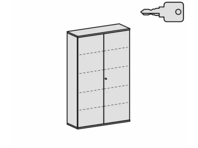 Kantoorkast 1920x1000x430mm Decor Romp Noten Decor Front Lichtgrijs