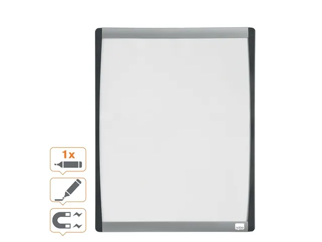 Nobo droog uitwisbaar whitebord met gewelfde lijst 35.5x28cm