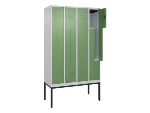 Z-garderobekast,HxBxD 2120x1200x500mm,vak B 150/300mm,cil.-slot