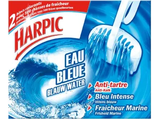 Harpic WC-reiniger blok blauw water marine frisheid 2x 38g - 1