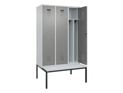 locker met bank,voor scheiding van kleding,HxBxD 2120x1200x815mm,3vak
