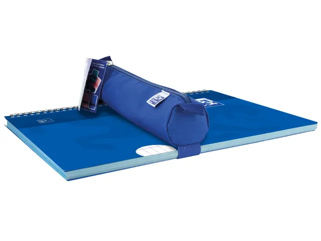 Pennenetui Oxford rond blauw