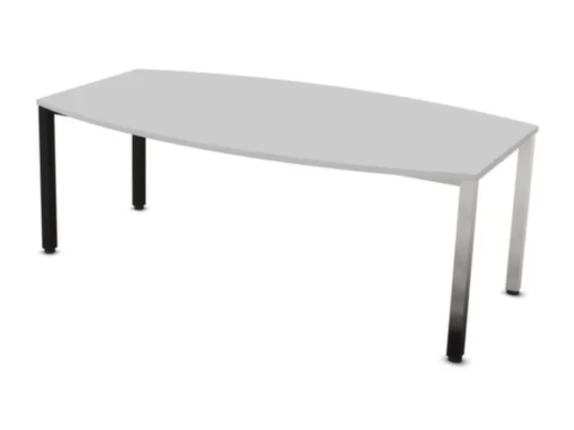 vergadertafel,HxBxD 740x2000x1200mm,vatvormig,MP-lichtgrijs