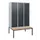 locker met bank,HxBxD 1950x1200x815mm,3vak,vak B 400mm,draaigrendel