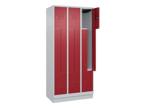 Z-garderobekast,HxBxD 1950x900x500mm,vak B 150/300mm,cil.-slot,sokkel