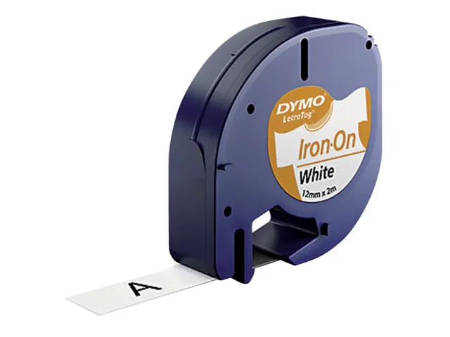 Labeltape Dymo Letratag 18769 strijkbaar 12mm Zwart Op Wit S0718850