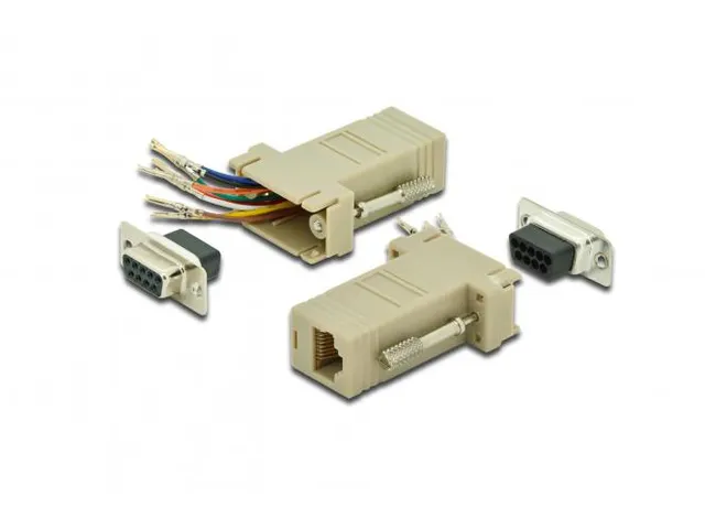 RS-232 adapter DB9 F naar RJ45 F modulair voor zelfmontage