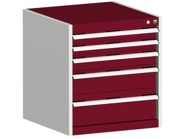 ladekast HxBxD 700x650x525mm 5laden romp RAL7035 front RAL3004
