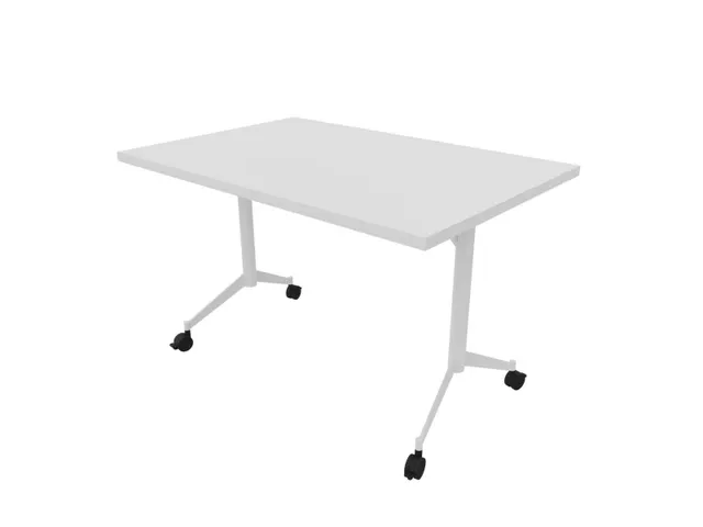 klaptafel,HxBxD 750x1200x800mm,hoekig,T-voet wit,ovale buis,blad wit