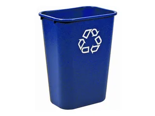 Rechthoekige afvalbak 39 liter Blauw Recyclingsymbool Rubbermaid - 1