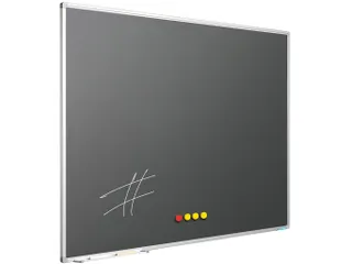 Krijtbord 120x240cm Softline alu profiel 8mm grijs emaille - 1