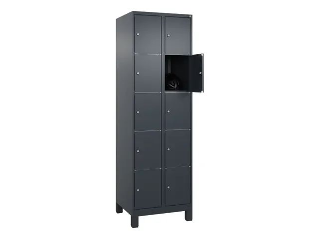 lockerkast,HxBxD 1950x600x500mm,2x5vakken,vak B 300mm,cil.-slot,voeten