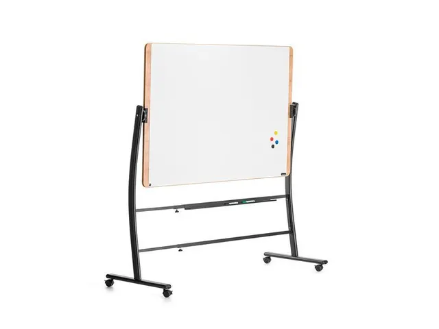 Whiteboard Rocada Natural 129x100cm wit mobiel 2-zijdig
