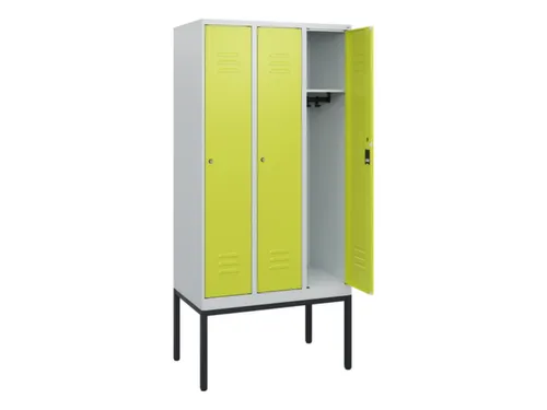 locker,HxBxD 1950x900x500mm,3vak,vak B 300mm,cil.-slot,voetonderstel