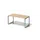 bureau,HxBxD 740x1600x800mm,blad esdoorn,sledeframe zilverkleurig