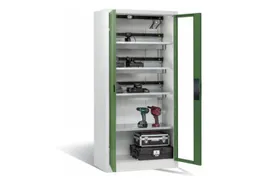 acculaadkast,HxBxD 1950x930x500mm,15stekkerdozen 230 V,ventilator