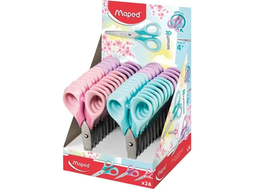 Schaar Maped Sensoft 13cm display á 24 pastel assorti