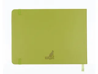 Schetsboek Kangaro A5 landscape lime green PU HC 80 vel 140gr roomwit - 6