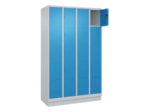 lockerkast,HxBxD 1950x1200x500mm,4x5vakken,vak B 300mm,cil.-slot