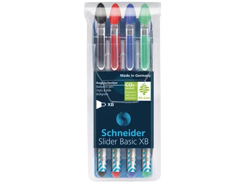 Slider Basic Xb Balpen Etui Assorti kleuren 4 stuks