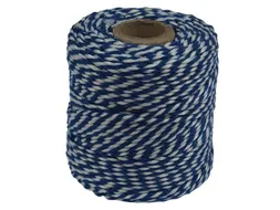 Katoentouw, blauw-wit, klos van 50 g, ongeveer 45 m