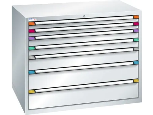 ladekast HxBxD 1000x1205x695mm 7laden RAL7035 front RAL7035