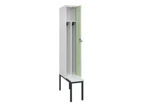 locker met bank,voor scheiding van kleding,HxBxD 2120x300x815mm,1vak
