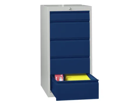 ladekast 1000x500x600mm 5laden cilinderslot RAL7035 front RAL5010