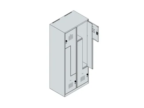 Z-garderobekast,HxBxD 1850x800x500mm,vak B 200/400mm,cil.-slot