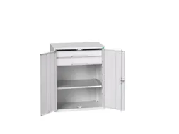 universele kast,HxBxD 1000x800x550mm,1xStalen bodem,2lade(n)