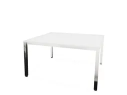 vergadertafel HxBxD 74x140x140cm vierkant 4voeten verchroomd Bl-wit