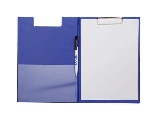Klembordmap MAUL A4 staand PVC met penlus en insteek blauw