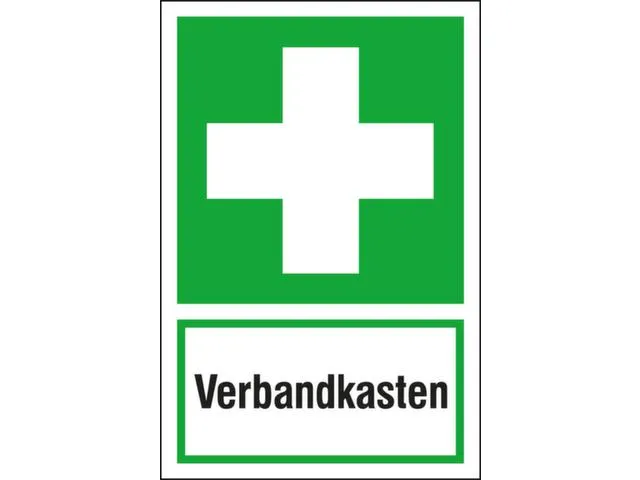 EHBO-bord,EHBO+"Verbandkist",wandbord,aluminium,lang nalichtend