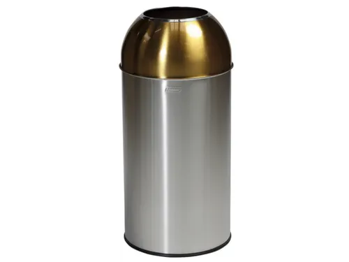 RVS afvalbakken,40l,HxØ 740x350mm,1opening(en),romp geborsteld