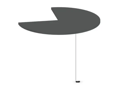 aanbouwtafel,i.h.v.,HxØ 720-840x1000mm,driekwartrond,MS-donkergrijs