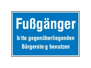 Aanwijzingsbord,Voetganger,Aluminium Gemerkt,Gemoffeld,Blauw/Wit - 1